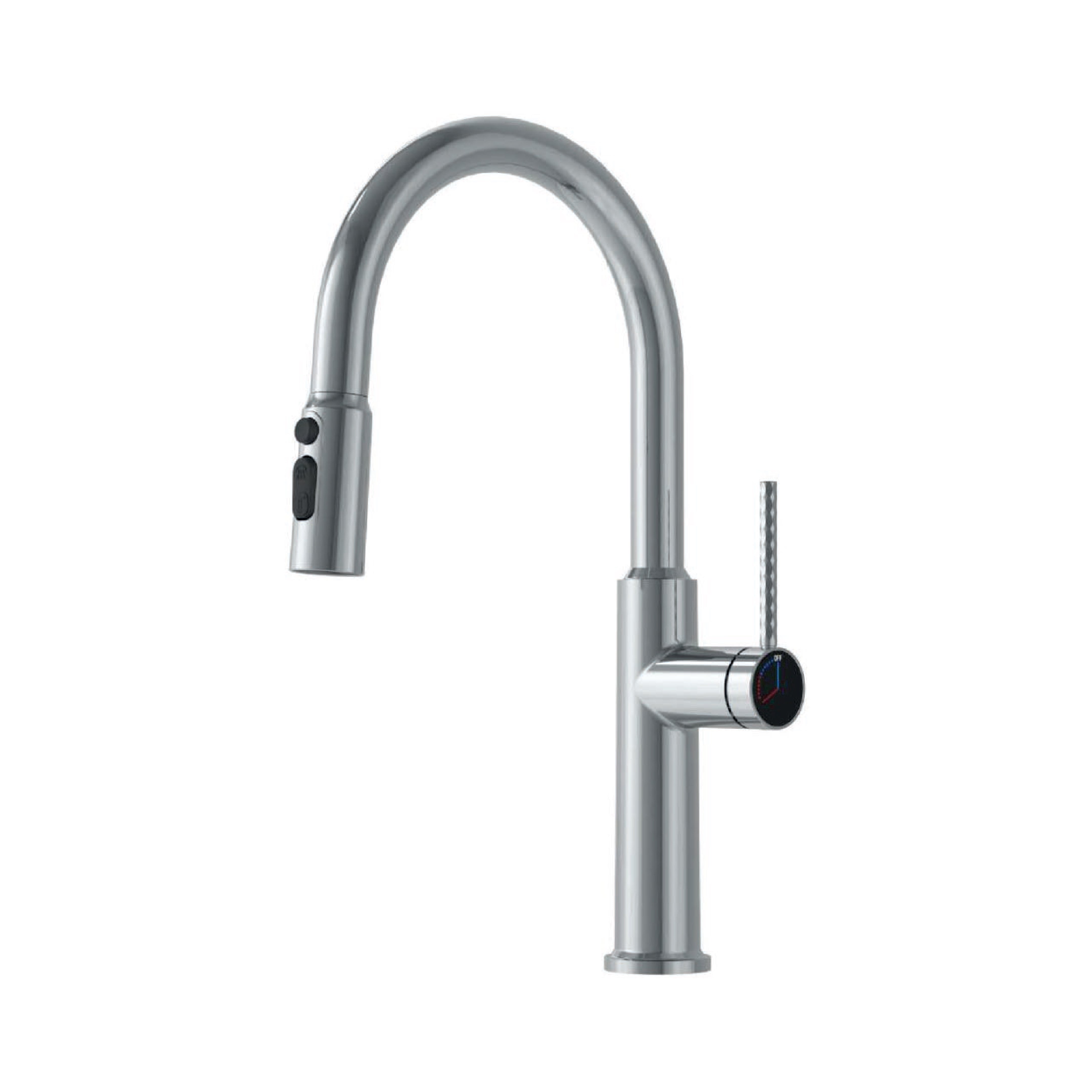 Mezcladora Monoc. P/Cocina al mueble extraíble MRS C/3 Funciones SUS 304 Cromado - Fratelli Premium